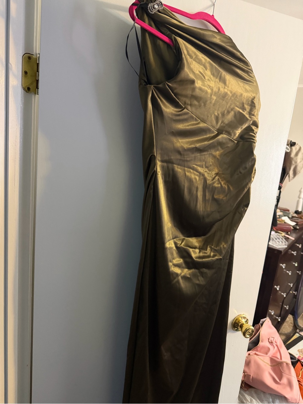 Olive/khaki evening gown